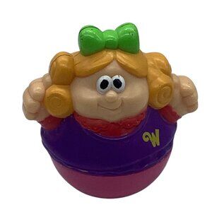 Playskool‎ 2005 Hasbro Weeble Wobble Toy With Green Bow & Purple Dress